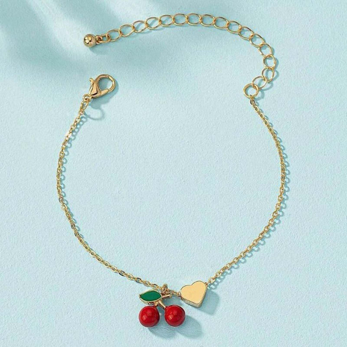 Long tiantian Cherry Bracelet for Women Cherry Dress Outfits Accessories Charm Bracelets Stack Cherry Gifts Cute Stuff Red Spring Accessories