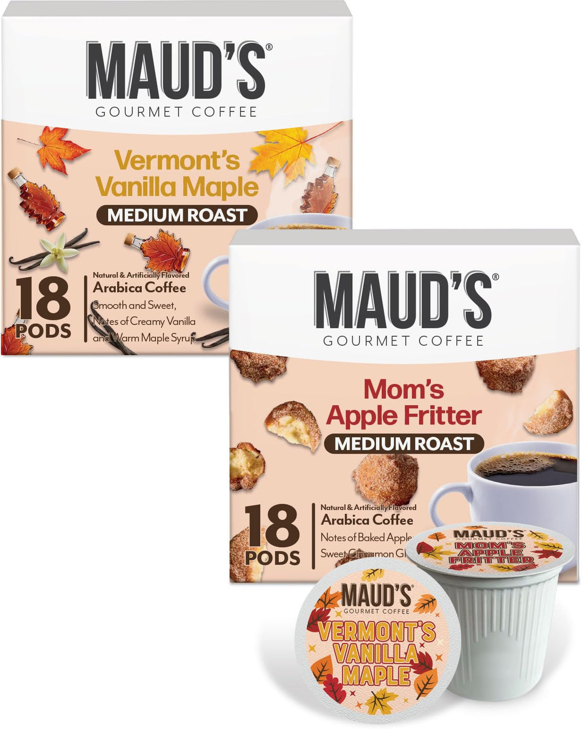 Maud's Cherry Flavored Medium Roast Coffee Pods, 18ct