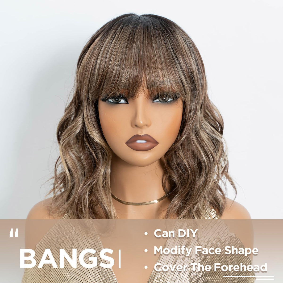 NOBLE Blue Wig with Bangs 12 Inches Short Bob Curly Wig Blue Wigs for Women Colorful Wavy Bob Wigs with Air Bangs Heat Resistant Synthetic Silver Blue Halloween Wigs for Cosplay Party