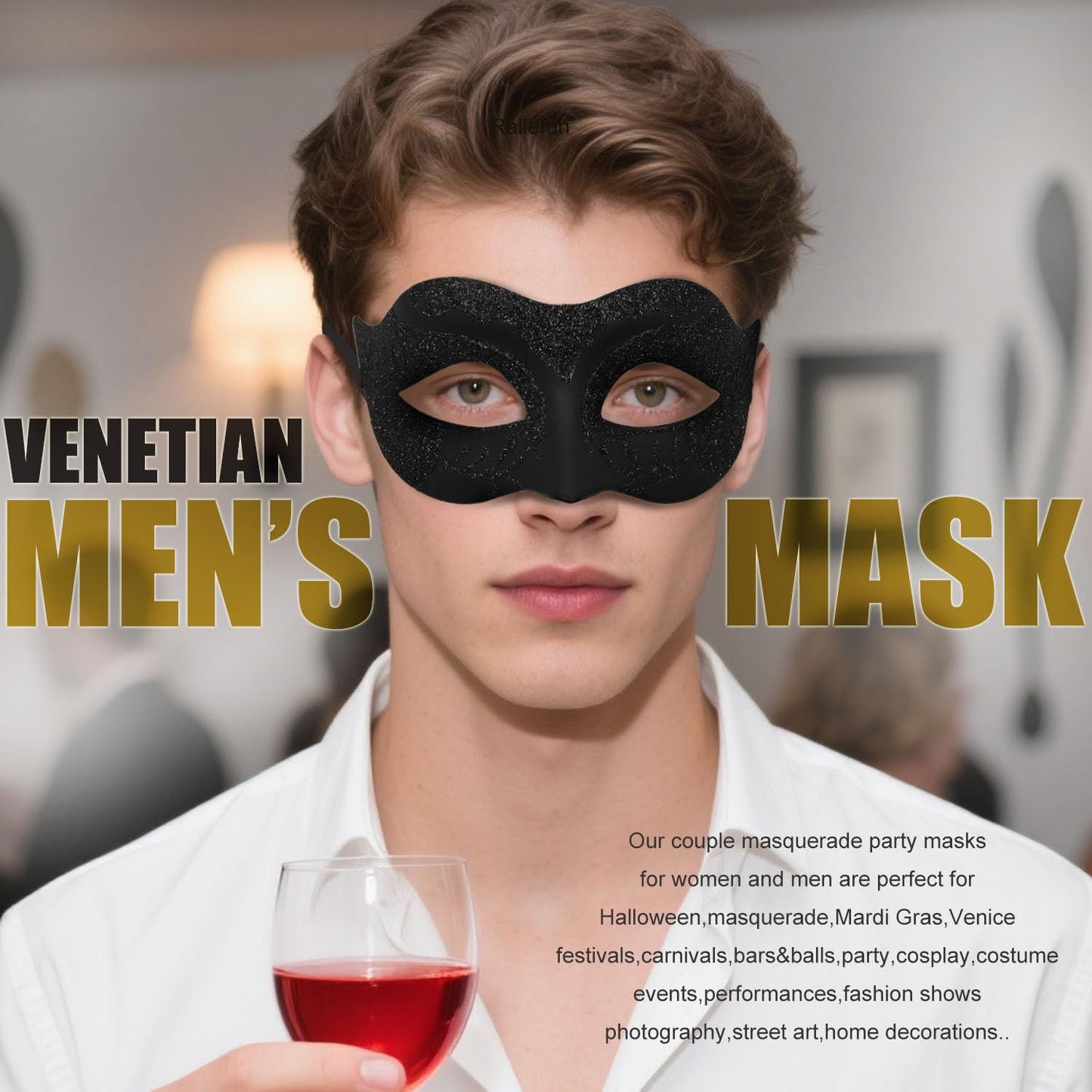 Couple Masquerade Masks for Women Men Venetian Masks for Halloween Carnival Costume Party Prom Ball
