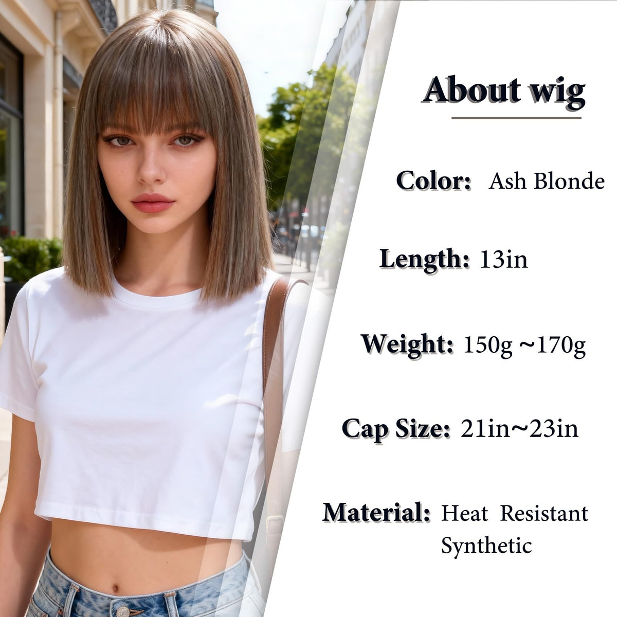 Black Bob Wig with Bangs Short Black Straight Wig for Women