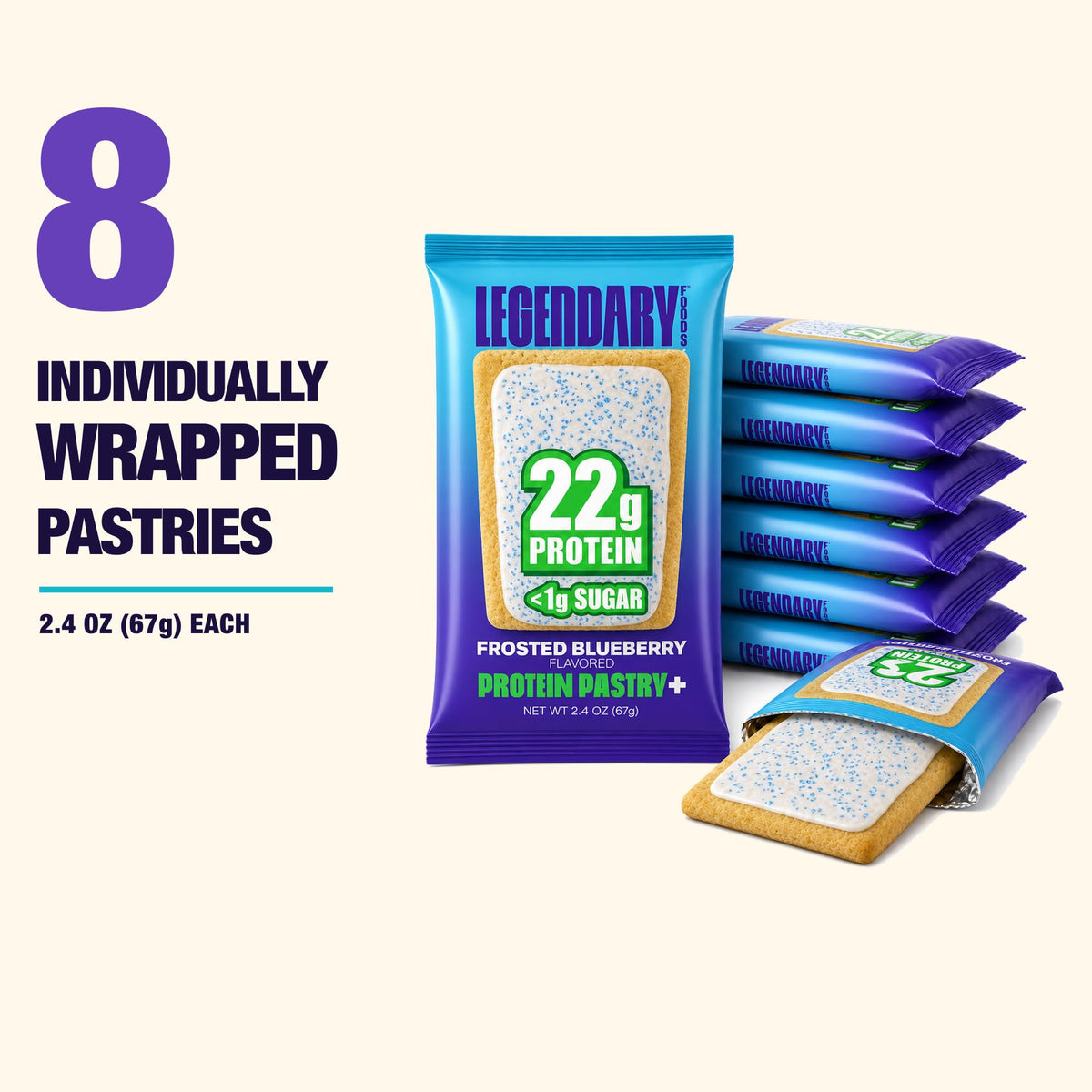 Legendary Foods High Protein Pastry, Cherry, Low Carb/Low Sugar Snack