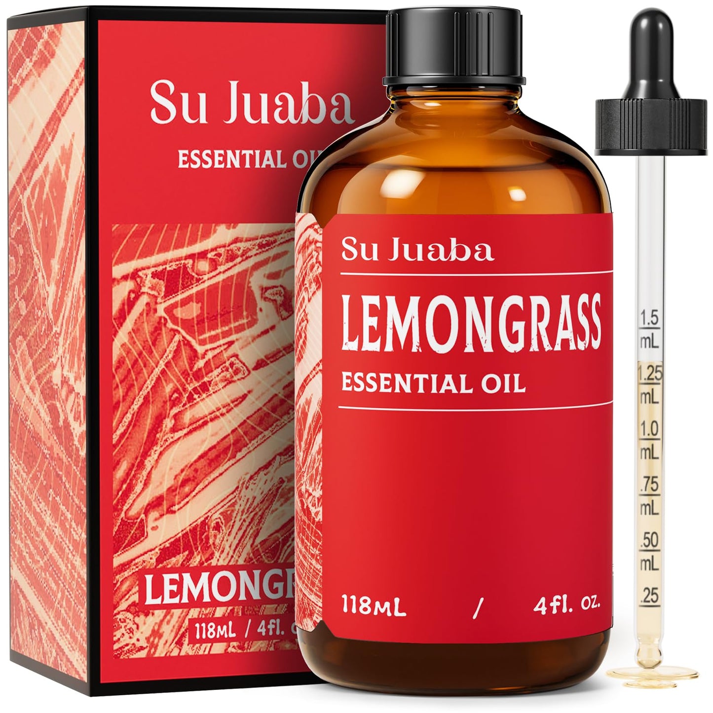 SU JUABA Lavender Essential Oil for Aromatherapy, Sleep & Relaxation | Calming Scent for Diffusion & Skin Care, Ideal for DIY Candles Soap & Fabric Softening - 118mL / 4 fl oz