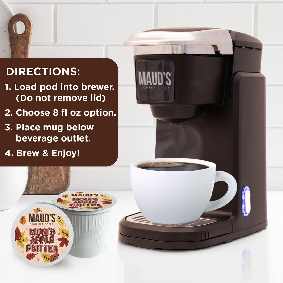 Maud's Cherry Flavored Medium Roast Coffee Pods, 18ct