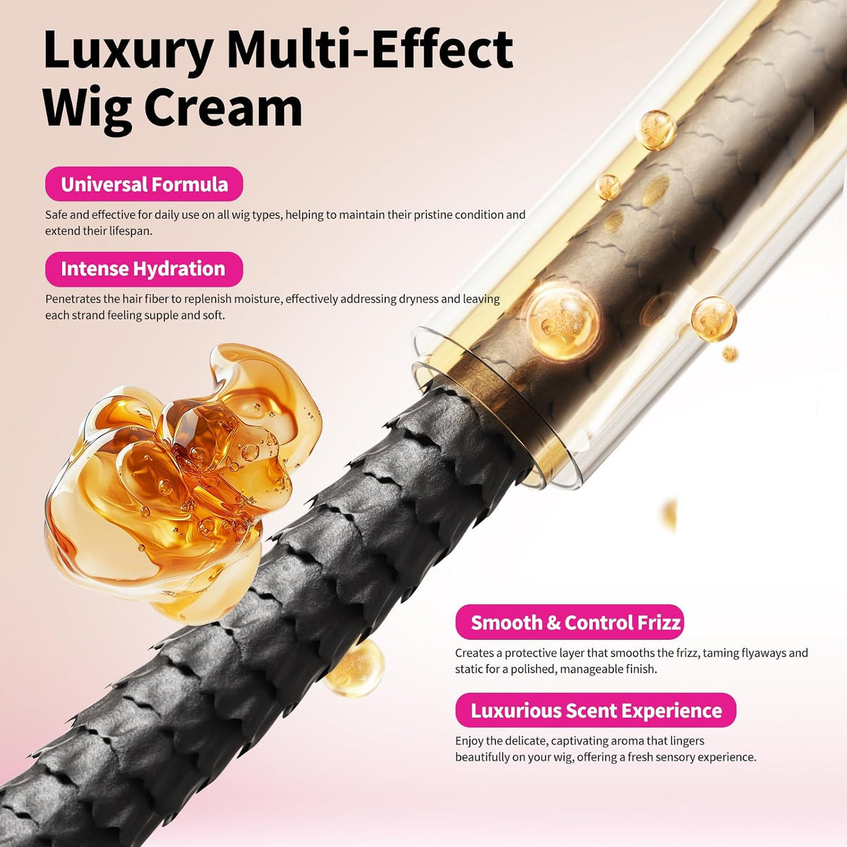 SEVICH Wig Care Cream,Intense Hydration & Frizz Control for Synthetic,Lace Wigs,Smooths,Softens,Luxurious Scent,No Rinse,Non-Greasy Texture,100g