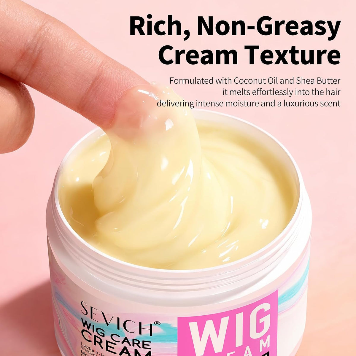 SEVICH Wig Care Cream,Intense Hydration & Frizz Control for Synthetic,Lace Wigs,Smooths,Softens,Luxurious Scent,No Rinse,Non-Greasy Texture,100g