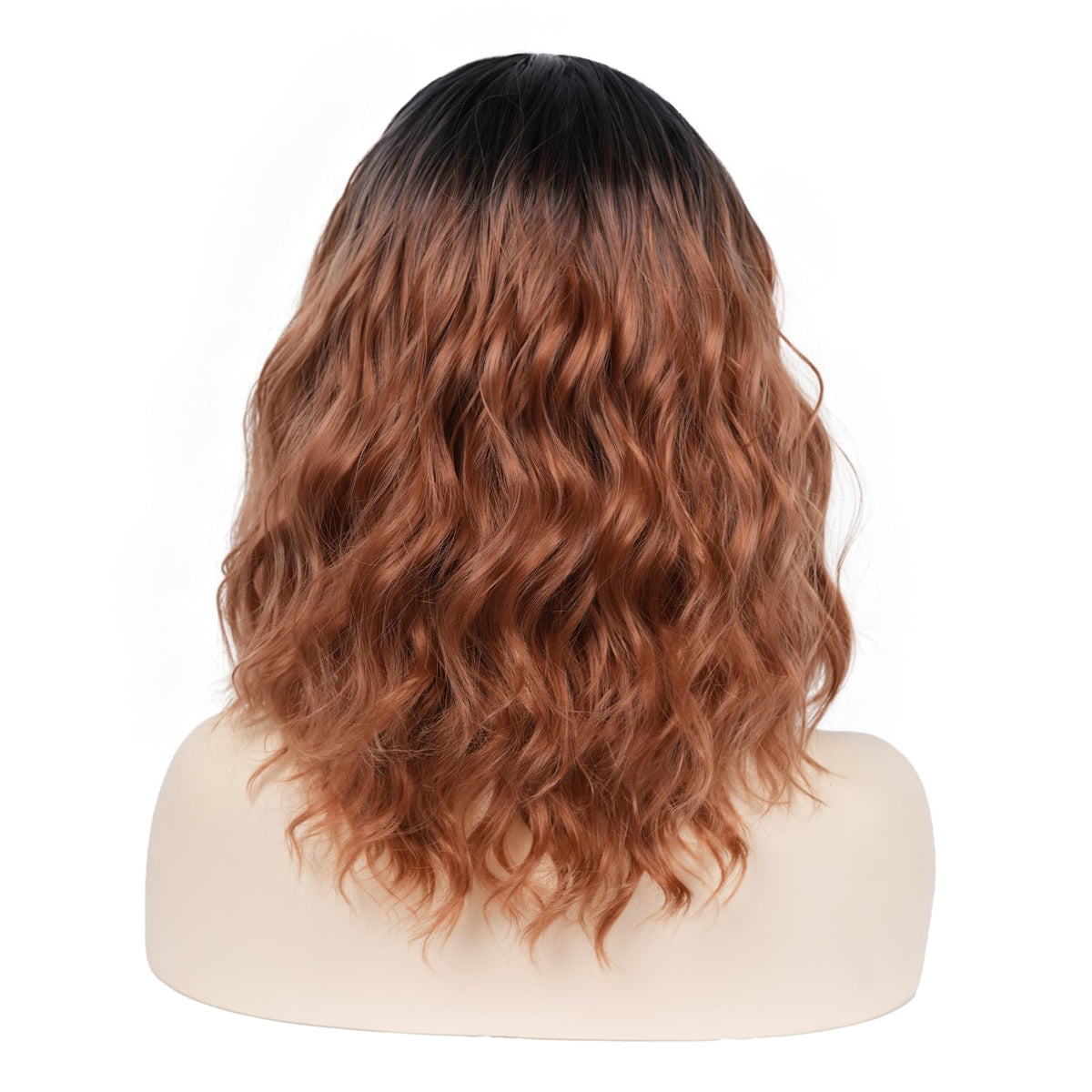 Short Black-grey Wavy Wig with Bangs for Women Halloween Curly Bob Wigs