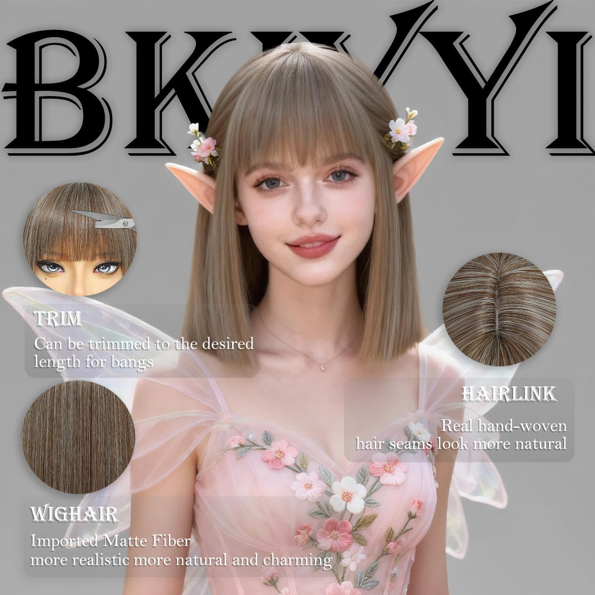 Black Bob Wig with Bangs Short Black Straight Wig for Women