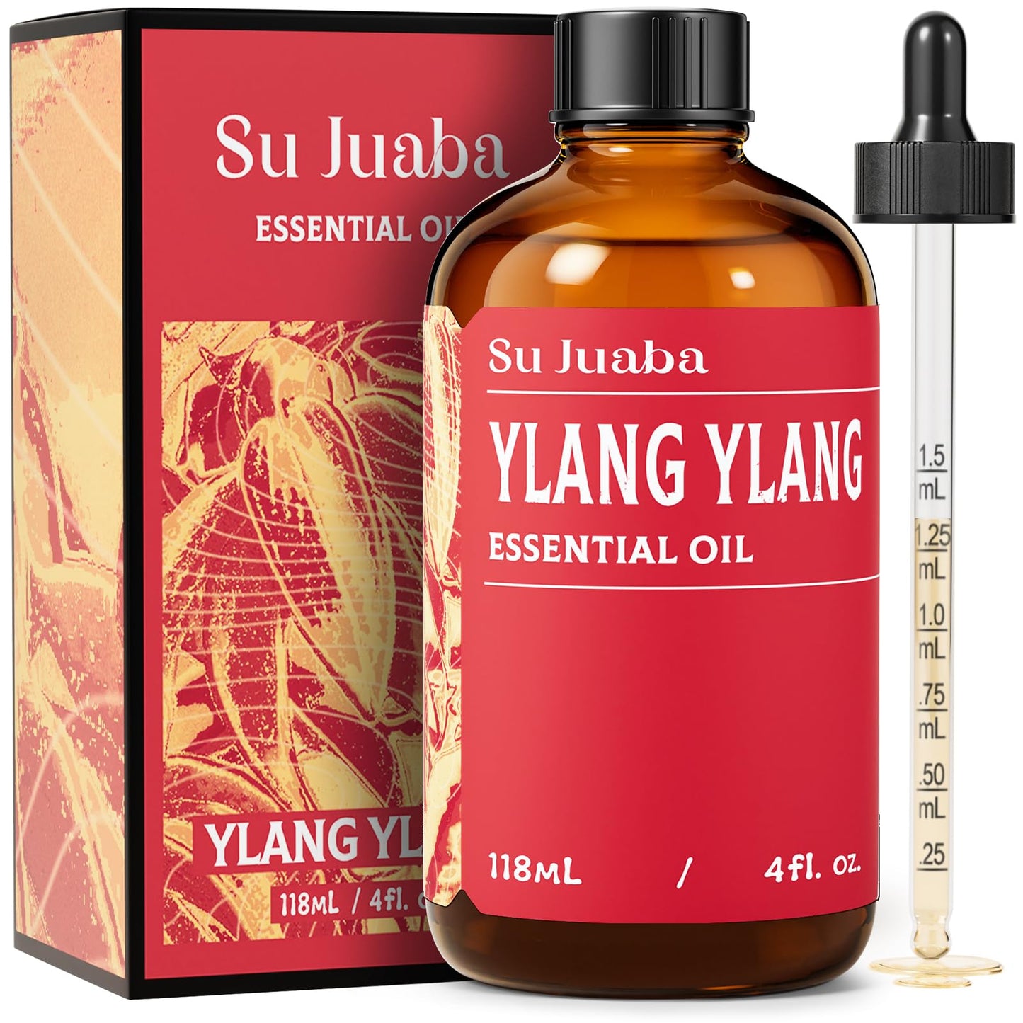 SU JUABA Lavender Essential Oil for Aromatherapy, Sleep & Relaxation | Calming Scent for Diffusion & Skin Care, Ideal for DIY Candles Soap & Fabric Softening - 118mL / 4 fl oz
