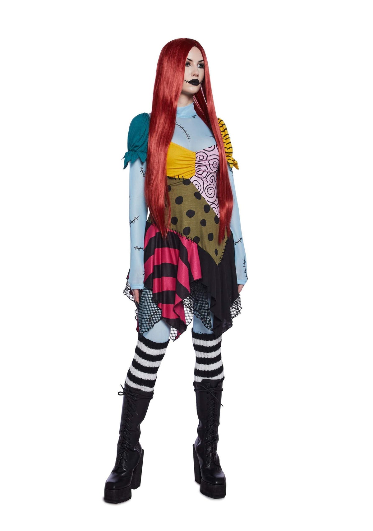 Dolls Kill Nightmare Sally Rag Doll Costume – Halloween Colorblock Outfit by Trickz N' Treatz