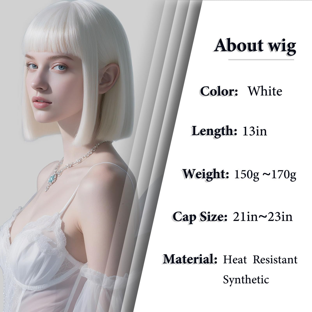Black Bob Wig with Bangs Short Black Straight Wig for Women