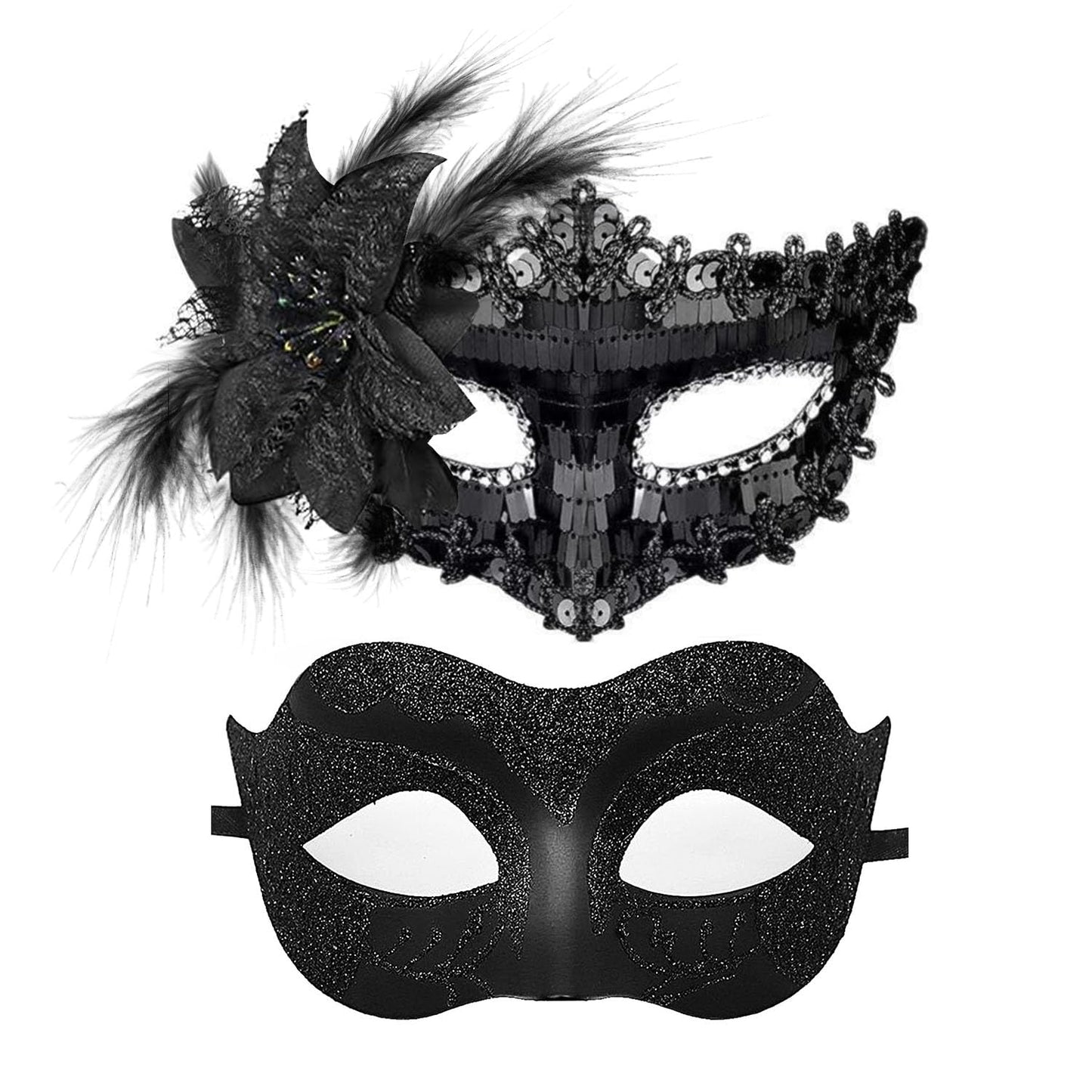 Couple Masquerade Masks for Women Men Venetian Masks for Halloween Carnival Costume Party Prom Ball
