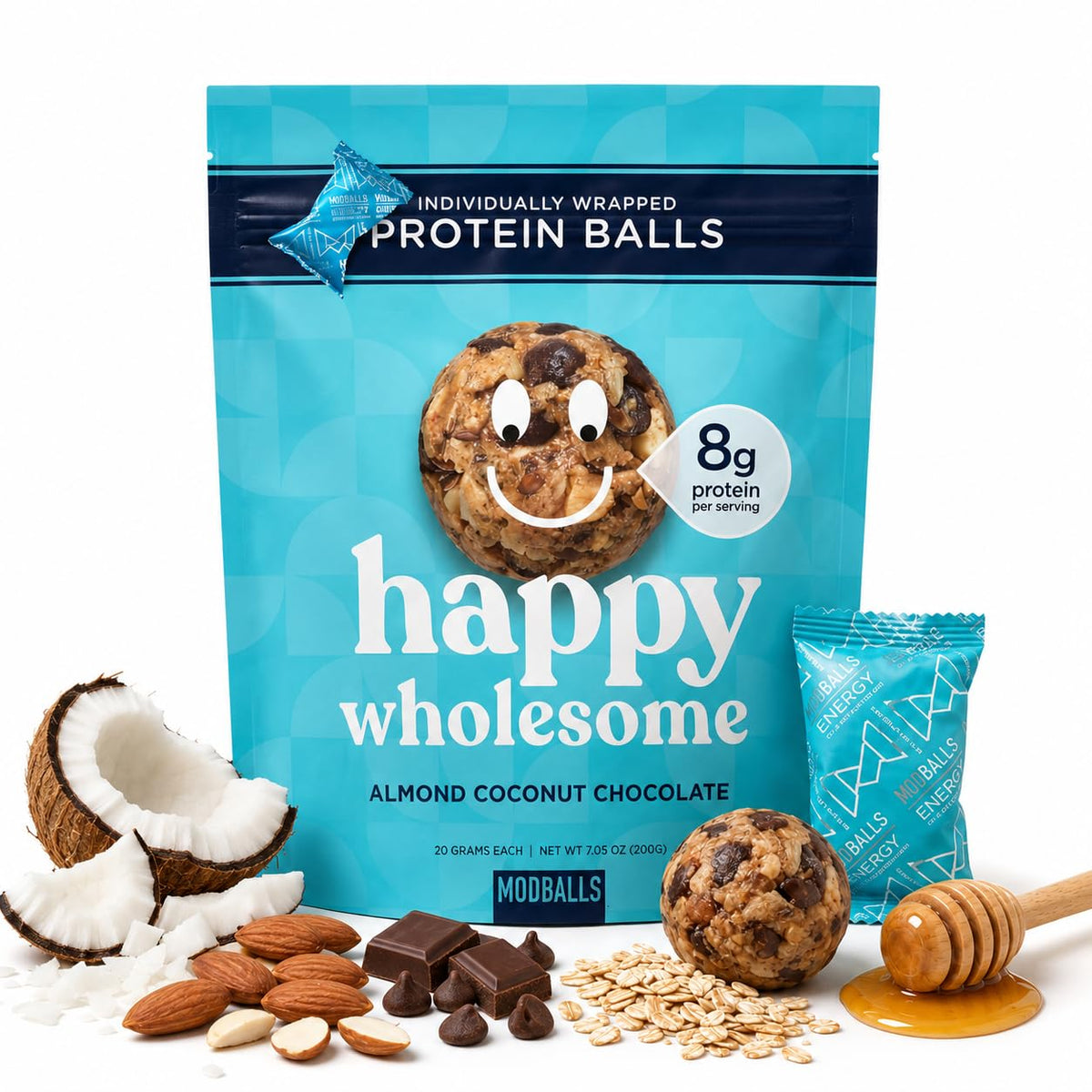 Happy Wholesome Chocolate Cherry Protein Balls, 10 Count