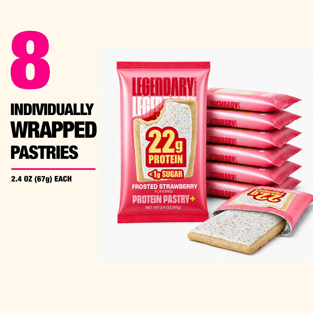 Legendary Foods High Protein Pastry, Cherry, Low Carb/Low Sugar Snack