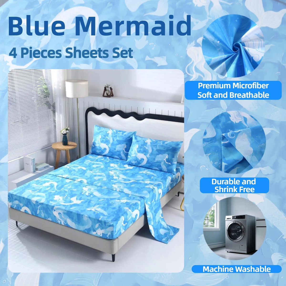 SDIII 4PCS Red Cherry Bed Sheets Set Full, Soft Microfiber Cherry Full Size Bed Sheets, Cute Fruit Patterns Sheet for Girls Boys Kids and Teens