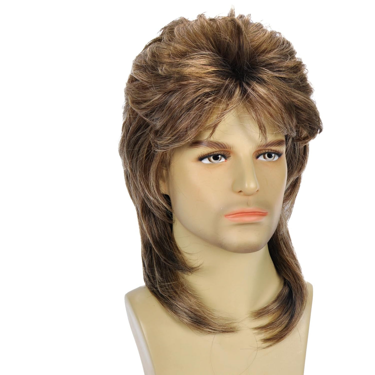 Mullet Wig Blonde 80s Men Wig,Punk Rocker Hair Party Daily Halloween Costumes Long Wigs