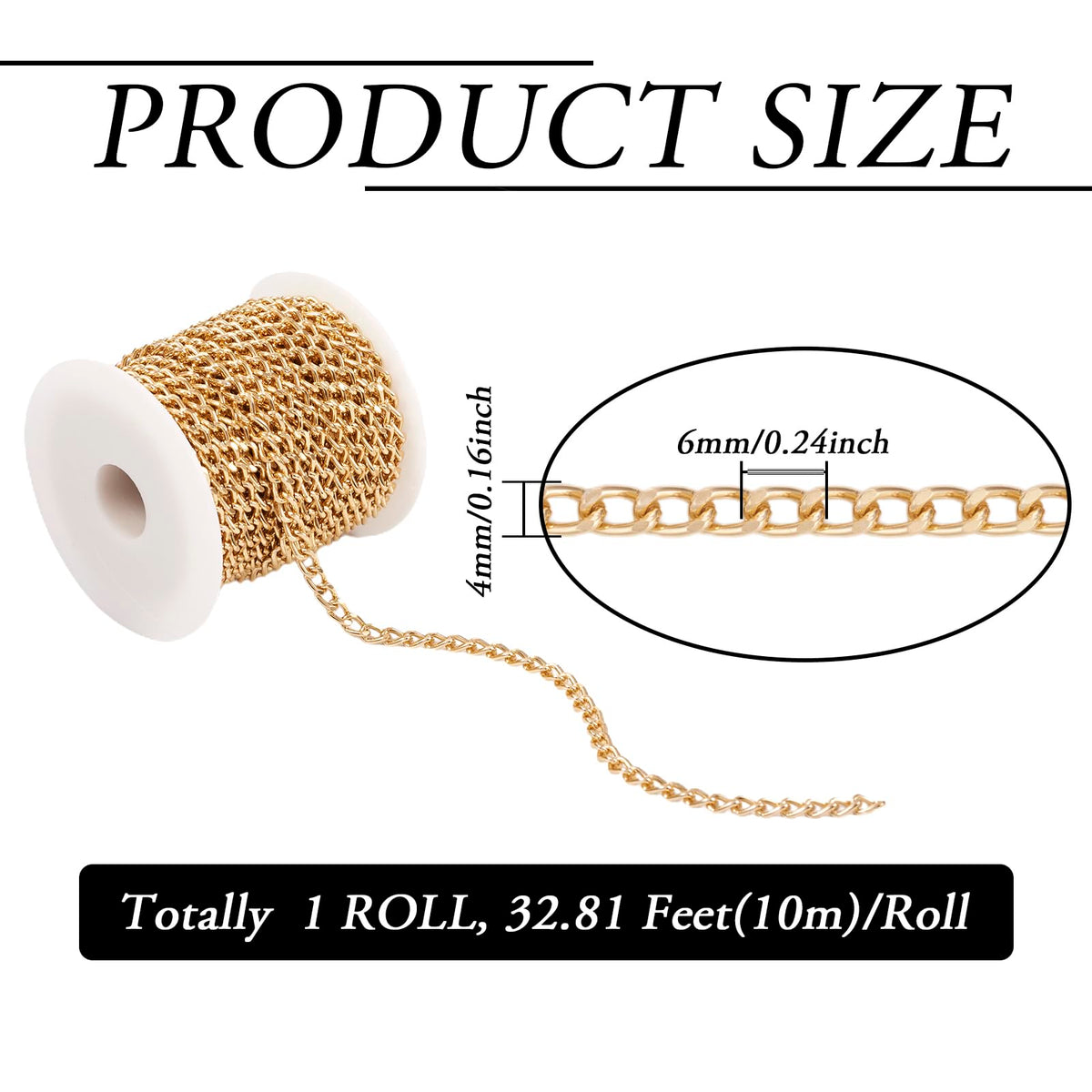 Beadthoven 16.4ft Aluminum Curb Chains, Silver Color Chains for Jewelry Making 5mm Wide Metal Craft Chain Link Spool Twisted Links Oval Curb Chains Unwelded for Clothes Necklace Bracelet DIY Findings