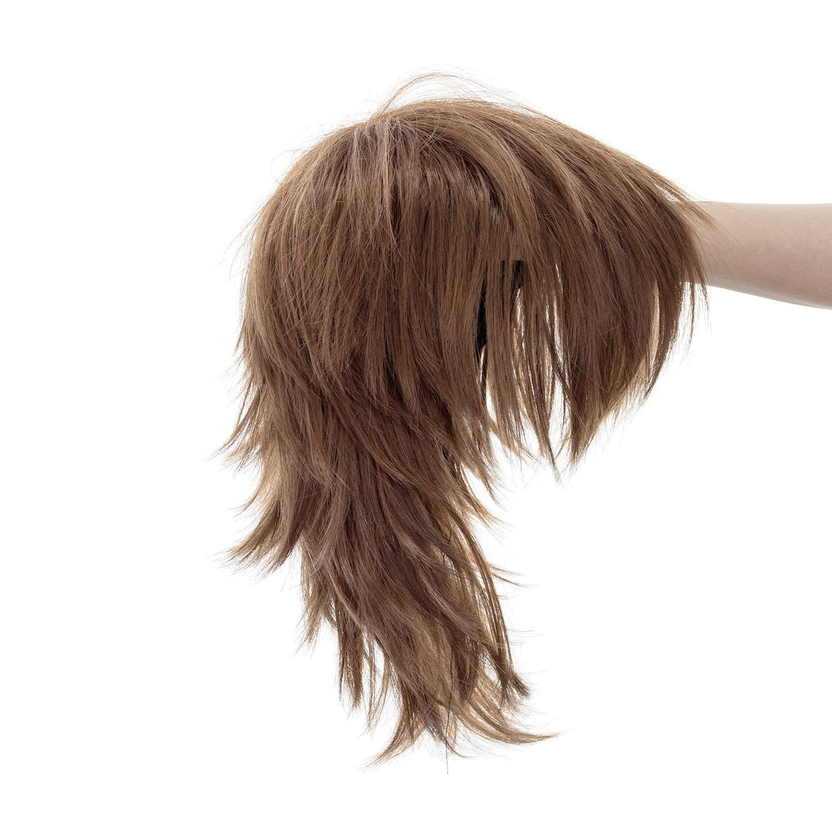SWACC Unisex Fashion Spiky Layered Short Anime Cosplay Wig for Men and Women (1B-Off Black)