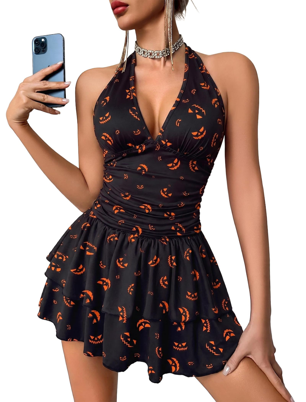 Avidlove Women's Summer Dress V Neck Halter Mini Dress Short Party Dress