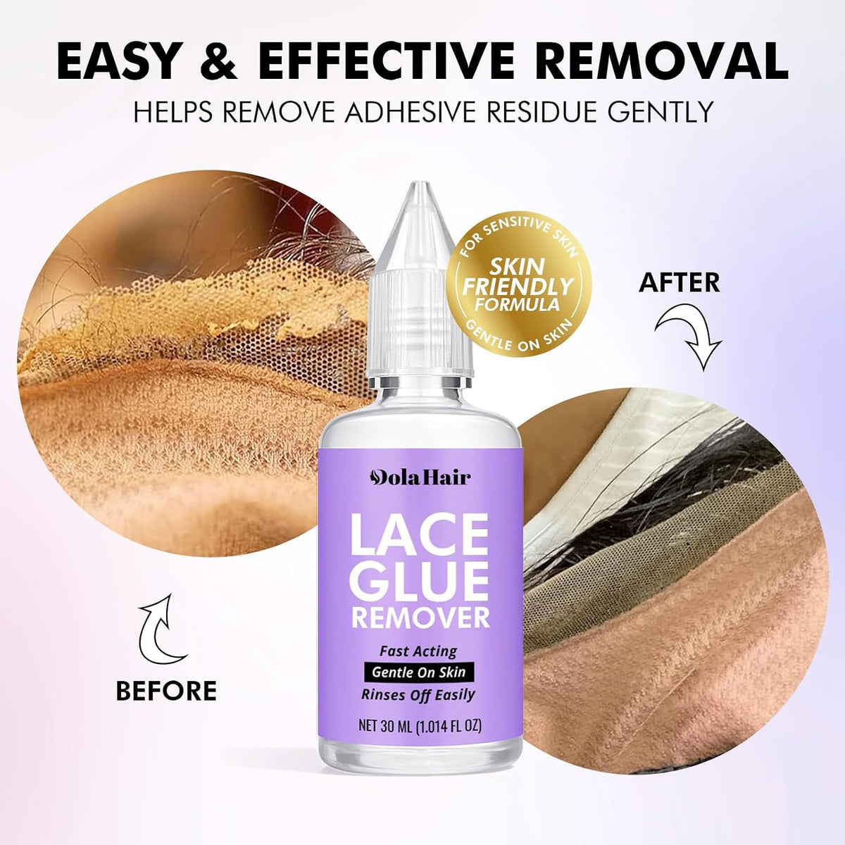 Dolahair Lace Glue Remover for Lace Wigs, Tape-in Extensions Remover, Double-Sided Extension Tape Remover