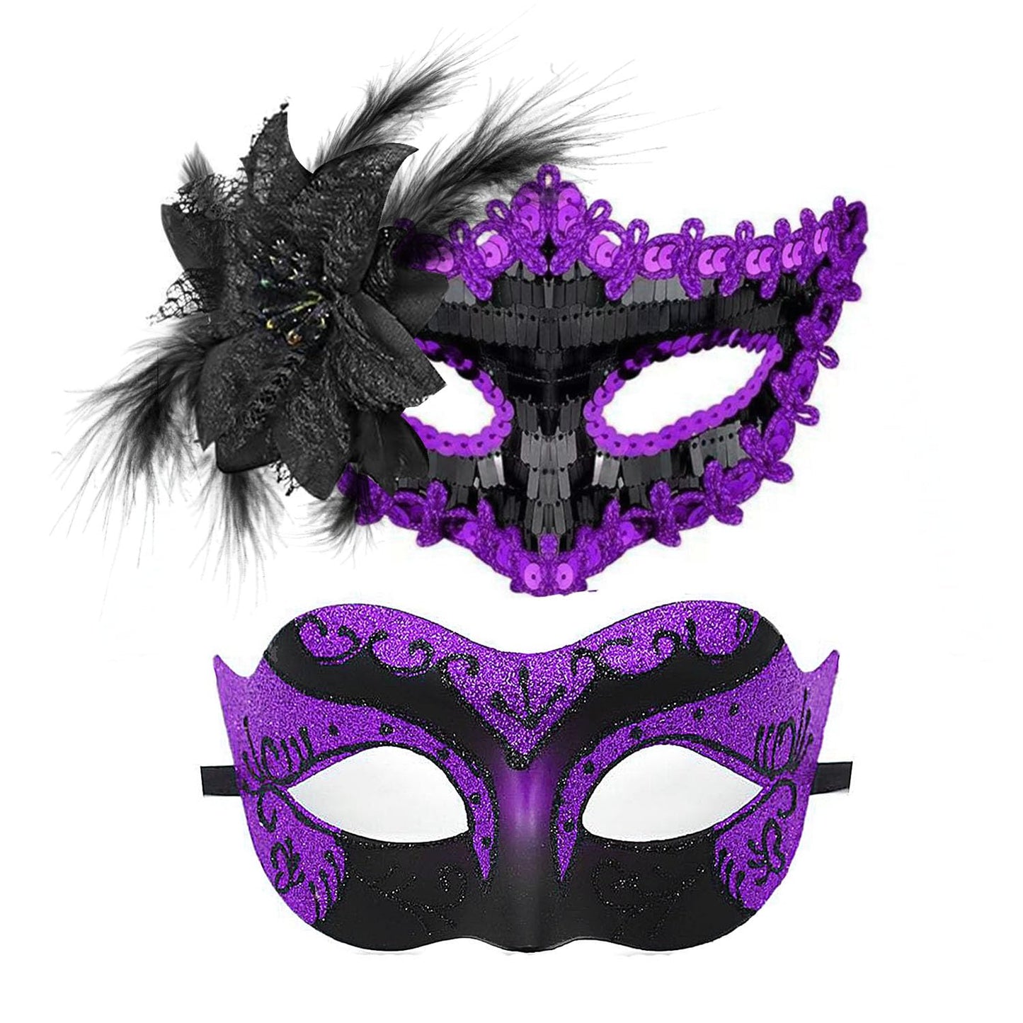 Couple Masquerade Masks for Women Men Venetian Masks for Halloween Carnival Costume Party Prom Ball