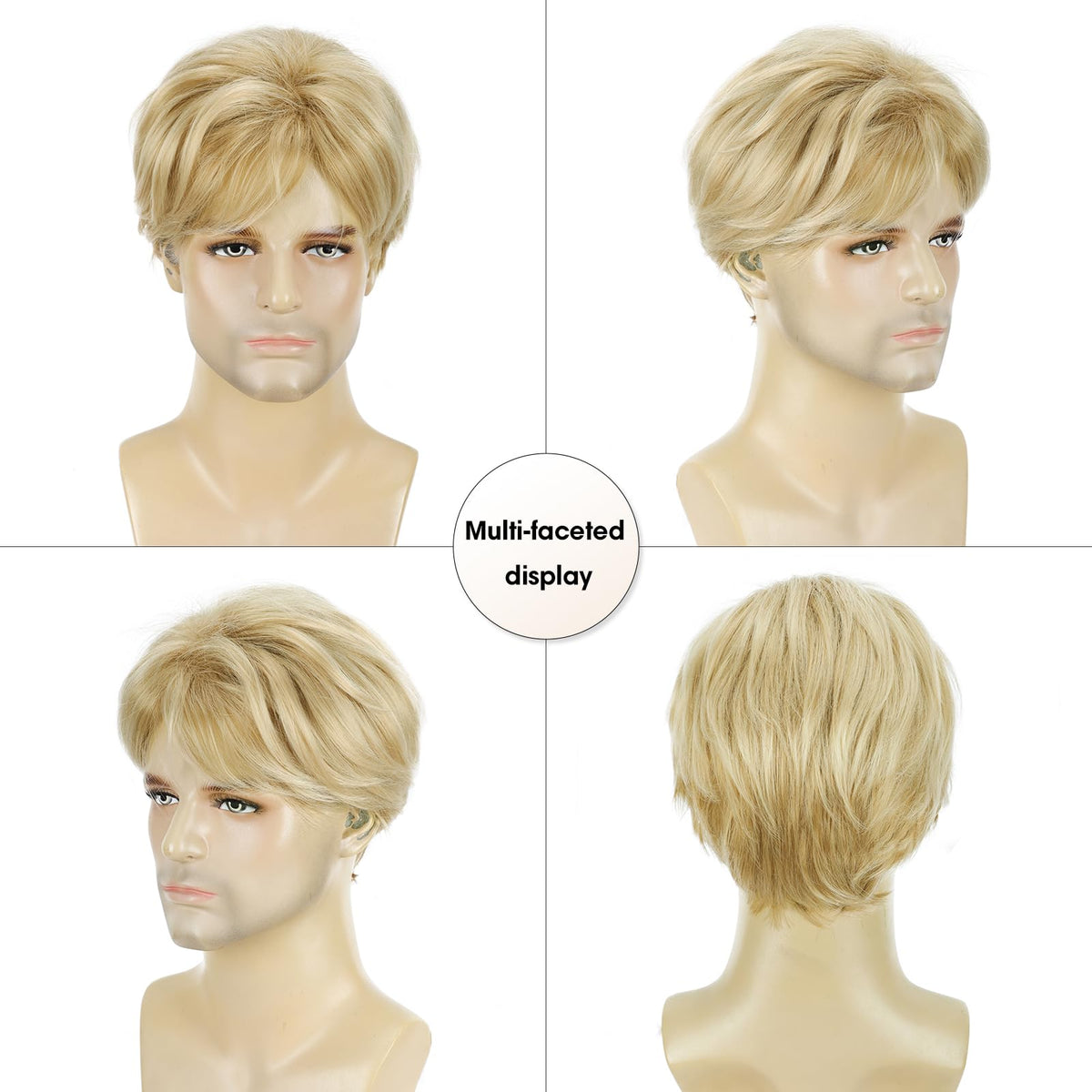 YYHR 80s Brown Wigs for Mens Mullet Rocker Costume Long Synthetic Hair Wig