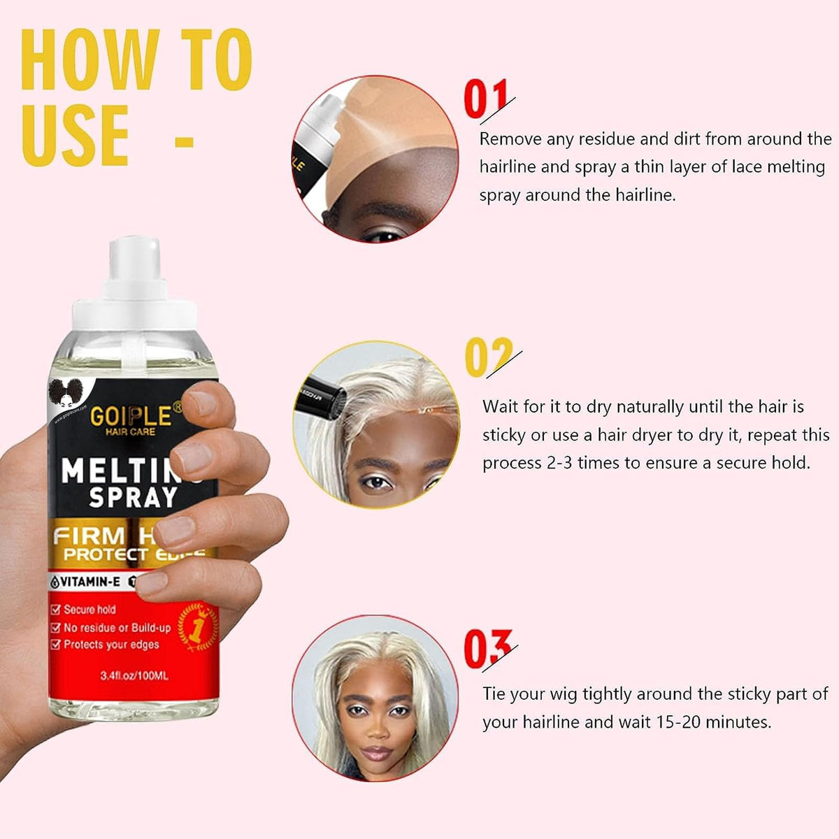 Hair Extension Adhesive Spray Kit - Lace Front Wig & Closure Glue, No Melt for Wigs & Extensions