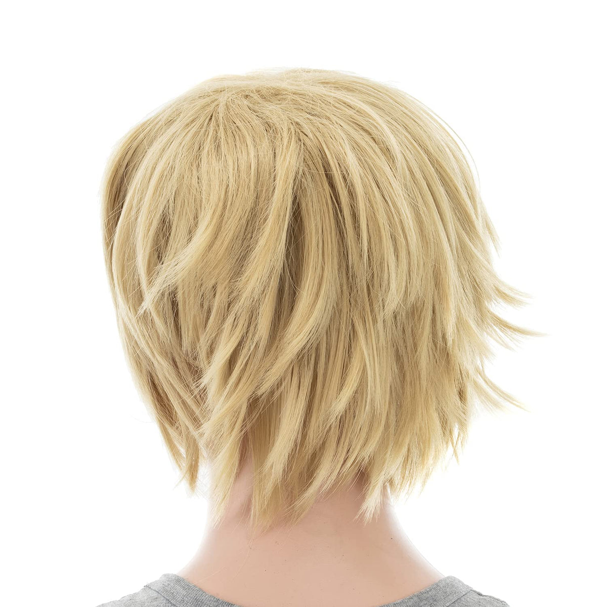 SWACC Unisex Fashion Spiky Layered Short Anime Cosplay Wig for Men and Women (1B-Off Black)