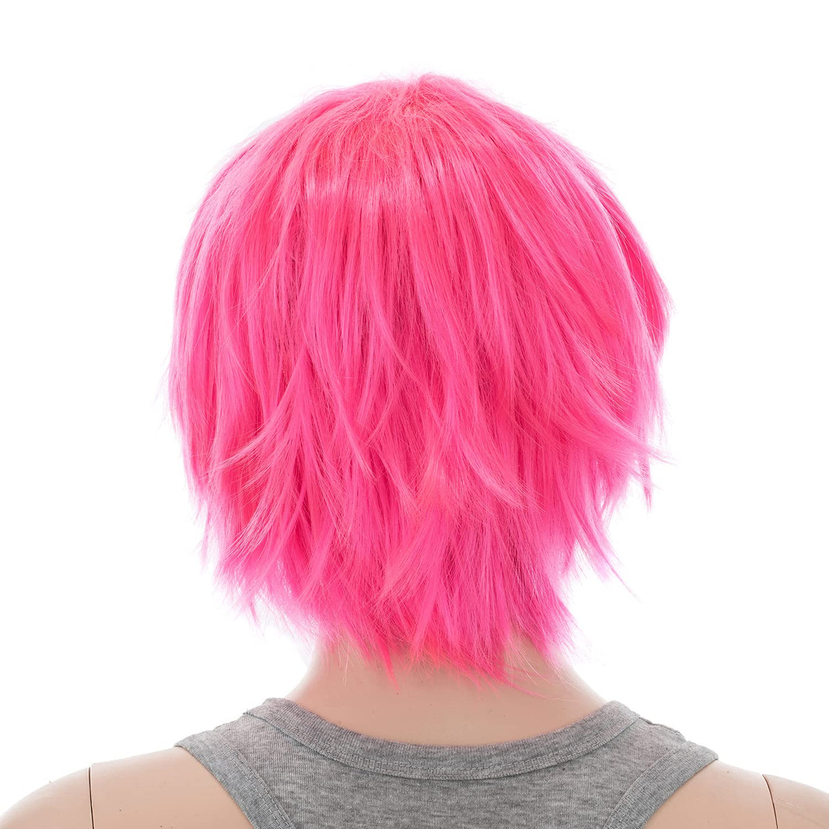 SWACC Unisex Fashion Spiky Layered Short Anime Cosplay Wig for Men and Women (1B-Off Black)