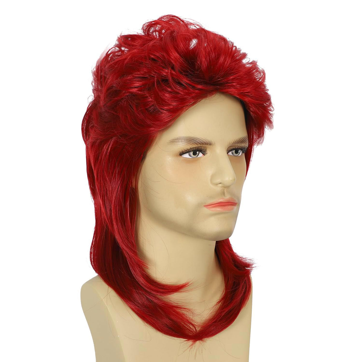 Mullet Wig Blonde 80s Men Wig,Punk Rocker Hair Party Daily Halloween Costumes Long Wigs