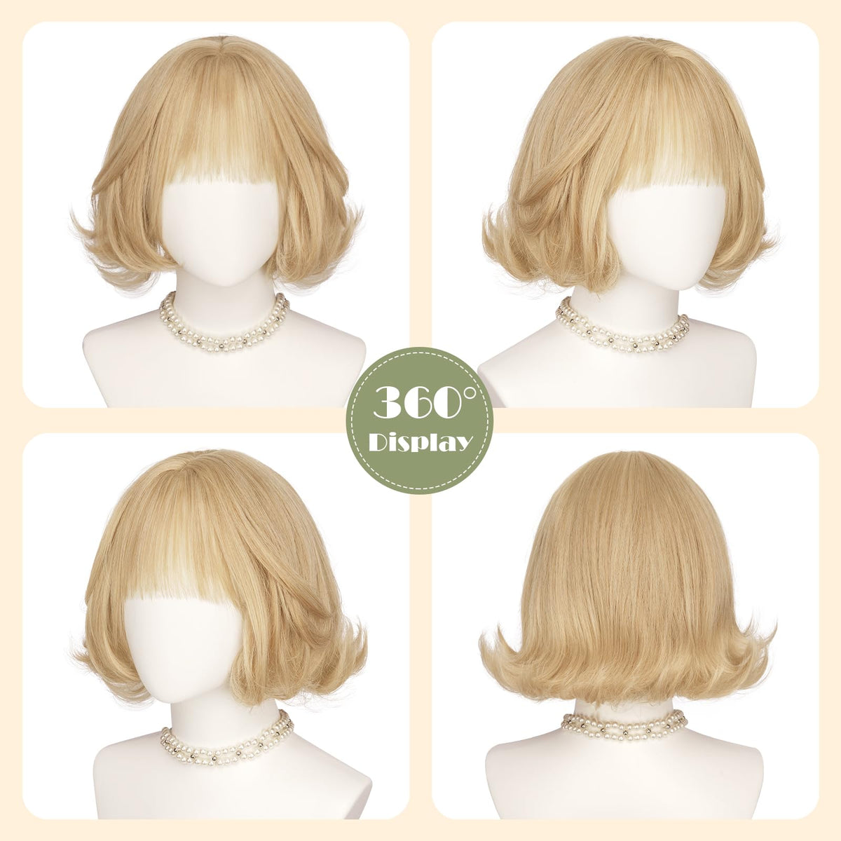 SOFEIYAN Short Wavy Violet Blue Wig - 12 Inch Dark Ginger Bob Wig with Bangs for Women Curly Shoulder Length Bob Wig with Bangs Soft Synthetic Hair Wigs for Girls Daily Party Use