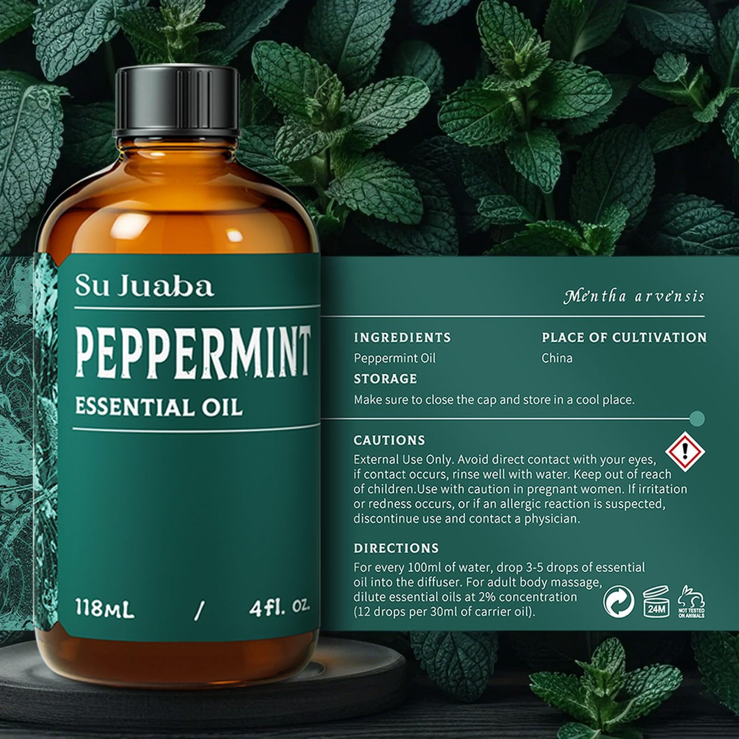 SU JUABA Lavender Essential Oil for Aromatherapy, Sleep & Relaxation | Calming Scent for Diffusion & Skin Care, Ideal for DIY Candles Soap & Fabric Softening - 118mL / 4 fl oz