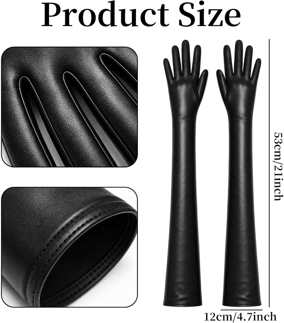 Women Halloween Shiny Wet Spandex Long Gloves and Thigh High Stockings Set