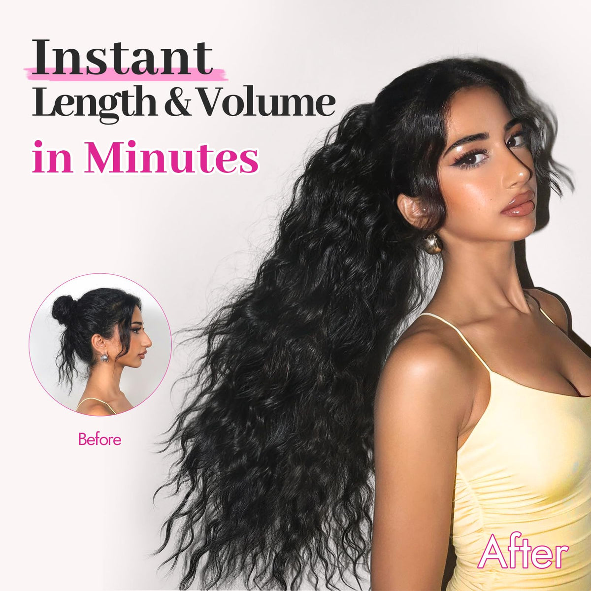 KooKaStyle Long Medium Brown Curly Synthetic Drawstring Ponytail Extension