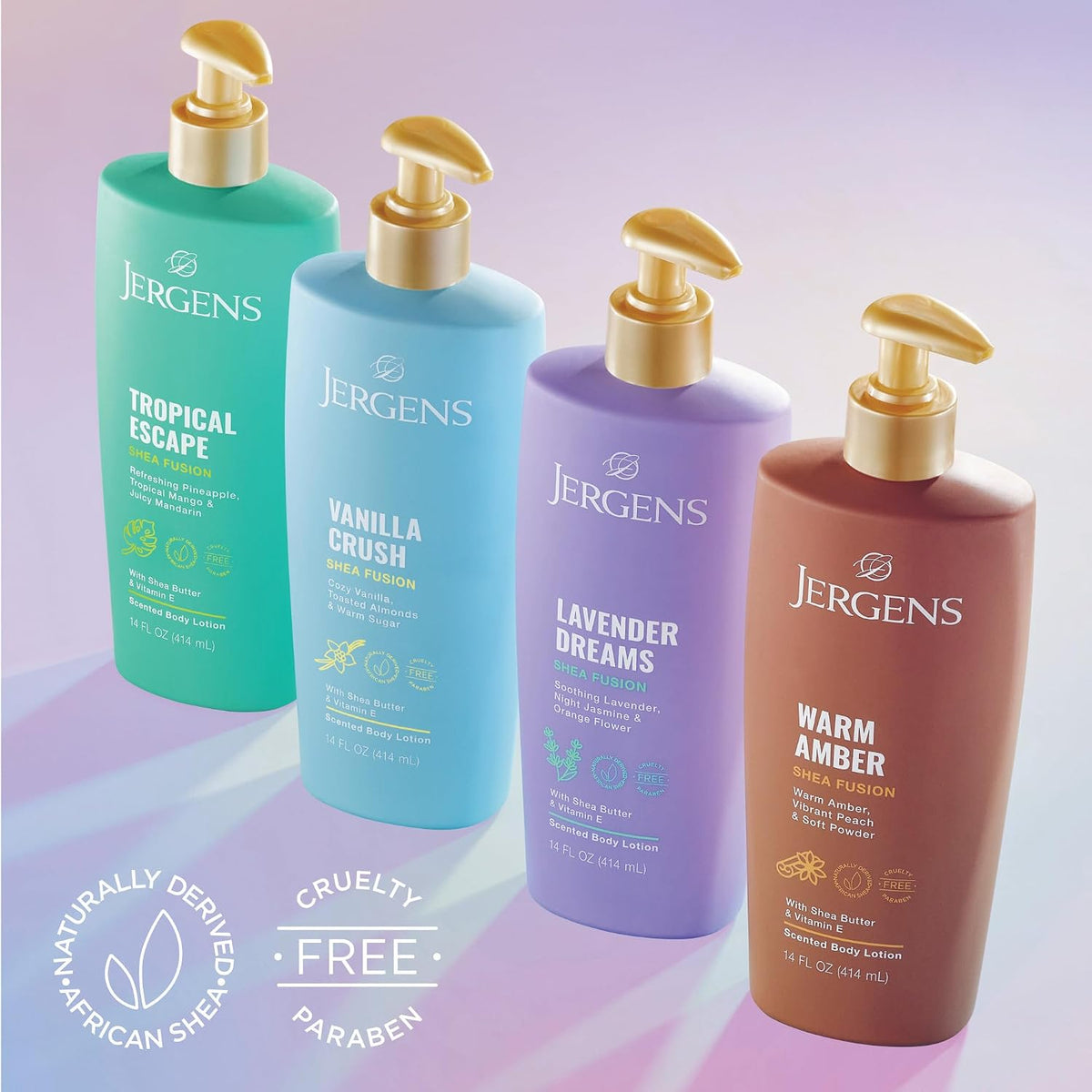Jergens Shea Fusion Cherry Swirl Body Lotion, Dry Skin, 14 fl oz