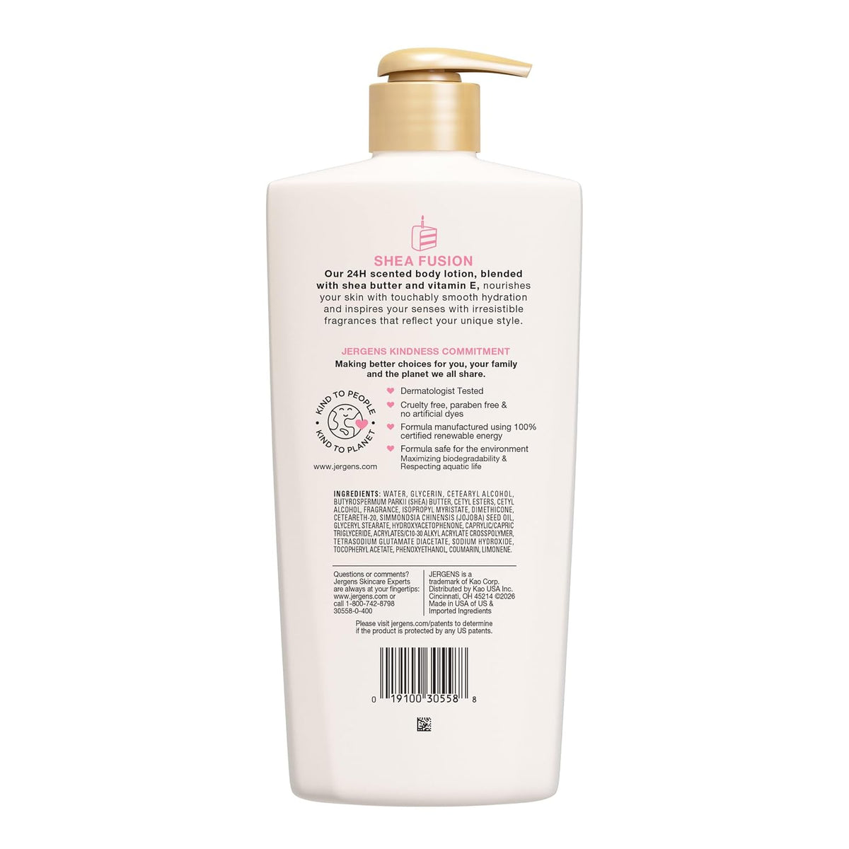 Jergens Shea Fusion Cherry Swirl Body Lotion, Dry Skin, 14 fl oz