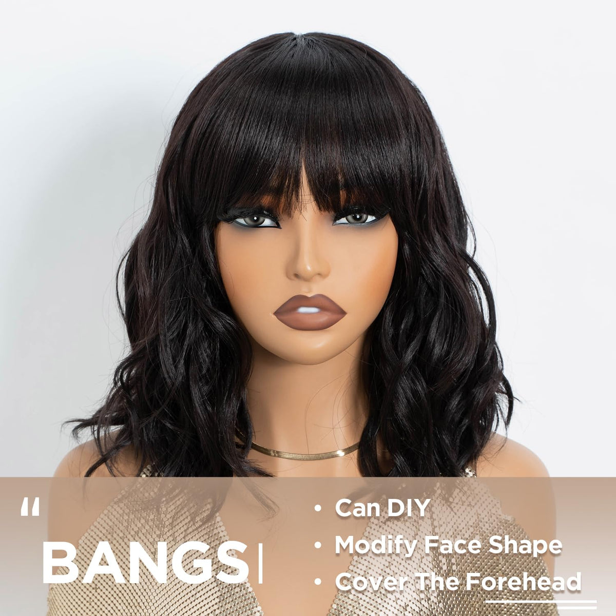NOBLE Blue Wig with Bangs 12 Inches Short Bob Curly Wig Blue Wigs for Women Colorful Wavy Bob Wigs with Air Bangs Heat Resistant Synthetic Silver Blue Halloween Wigs for Cosplay Party