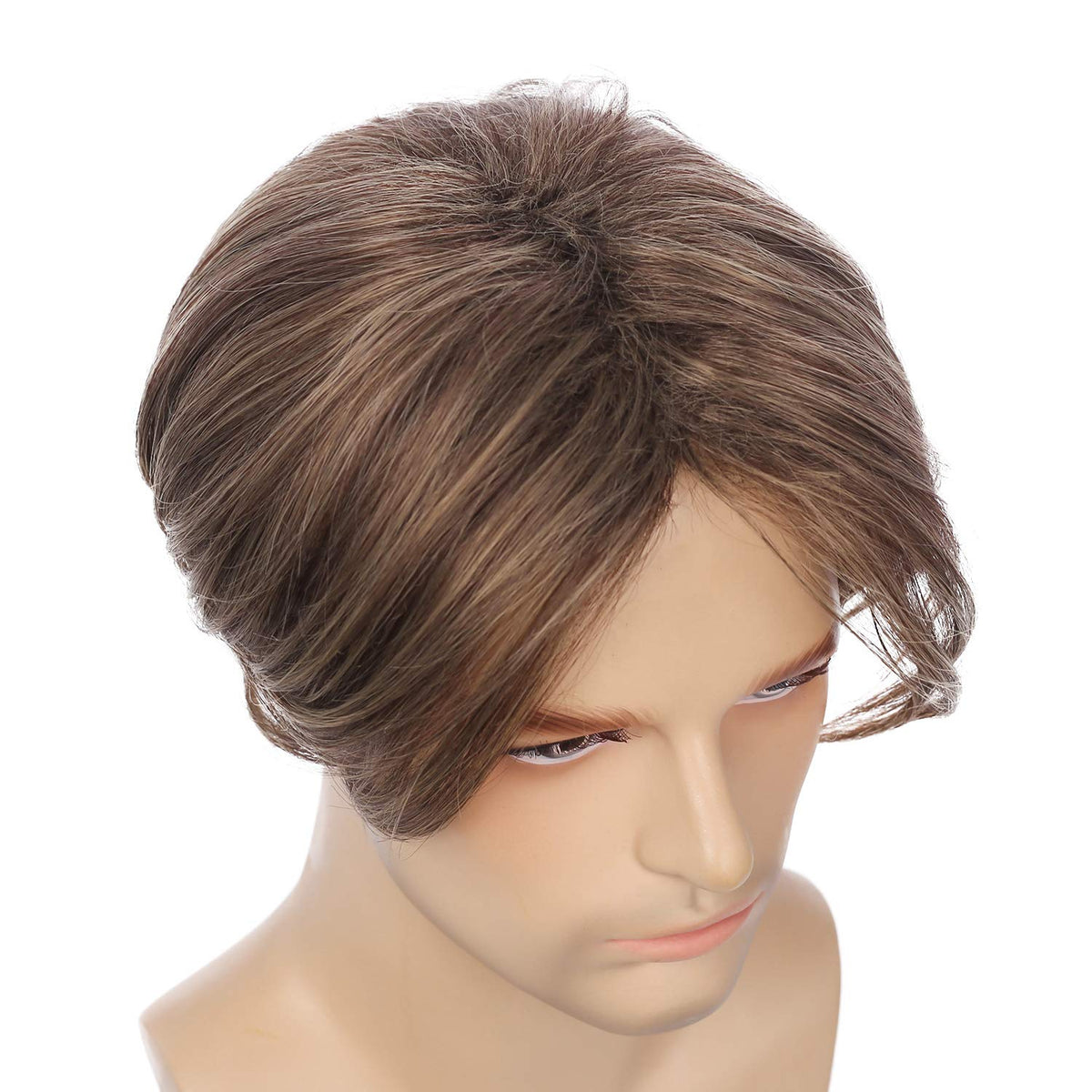 Kaneles Mullet Wigs for Men 80s Costumes Fancy Party Accessory Cosplay Halloween Wig (Light Brown)