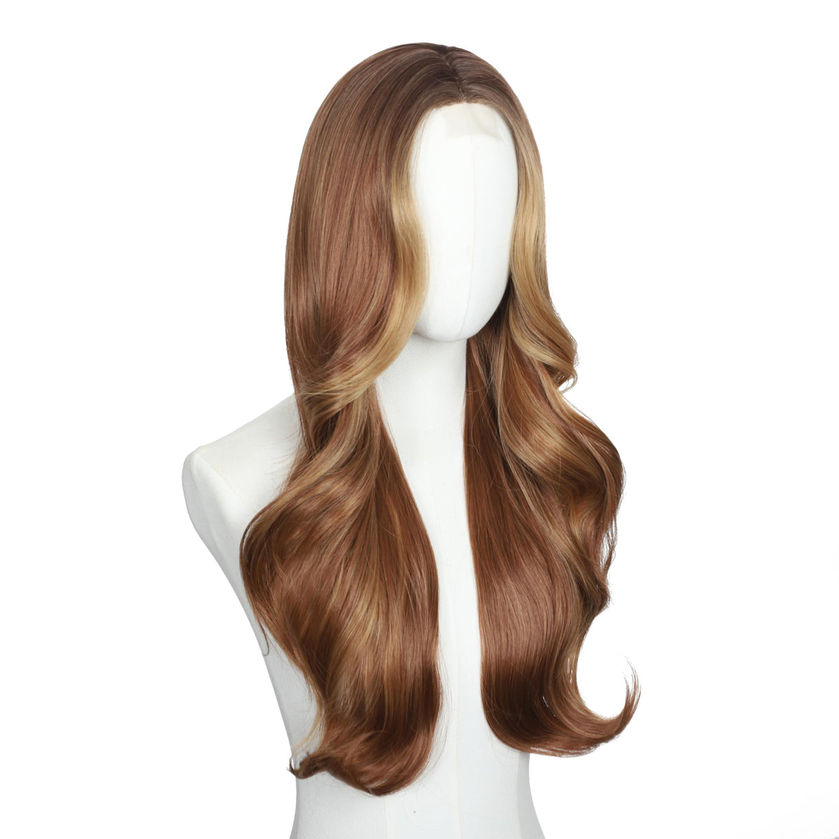Brown Wigs for Women 26 Inch Middle Part Wavy Synthetic Wig