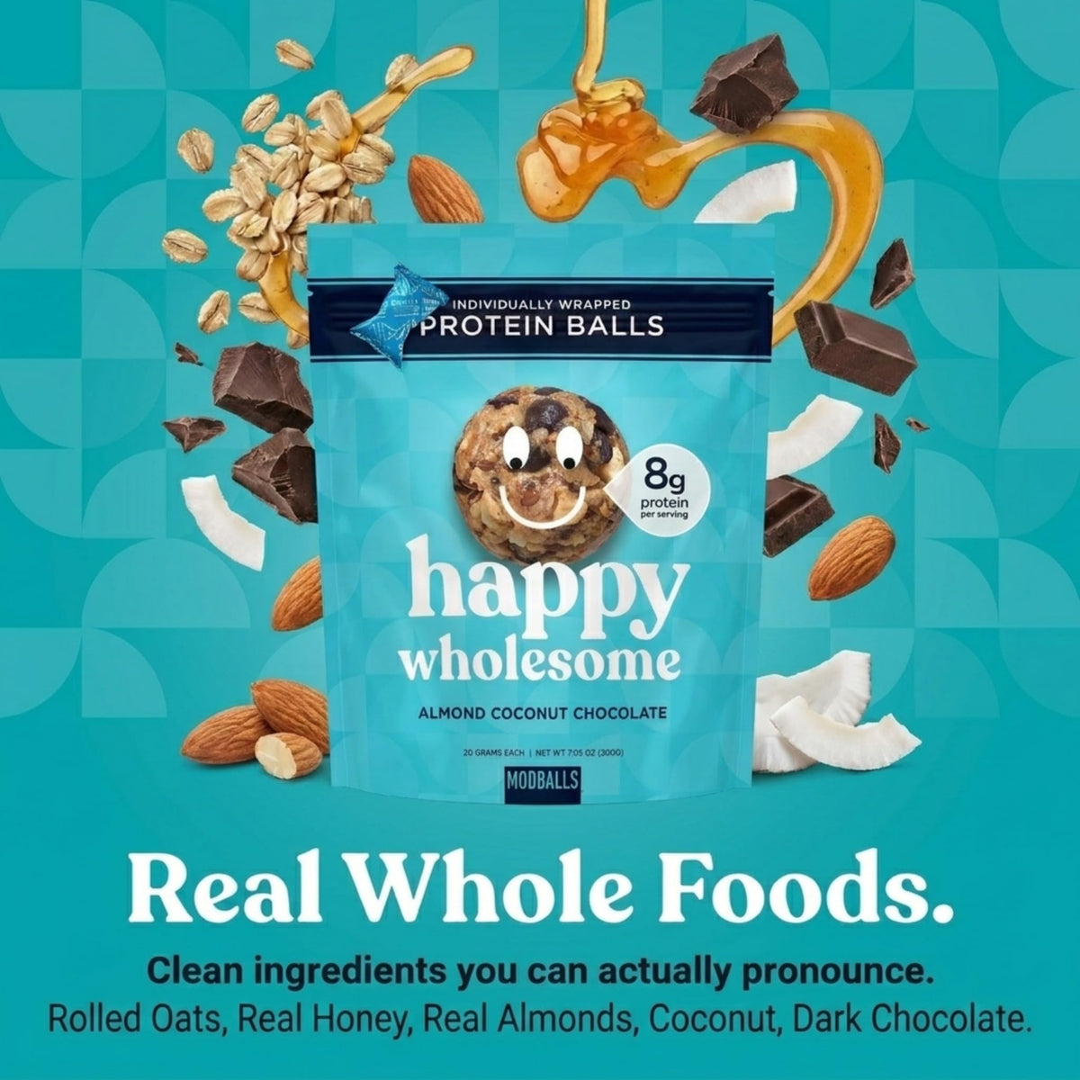 Happy Wholesome Chocolate Cherry Protein Balls, 10 Count