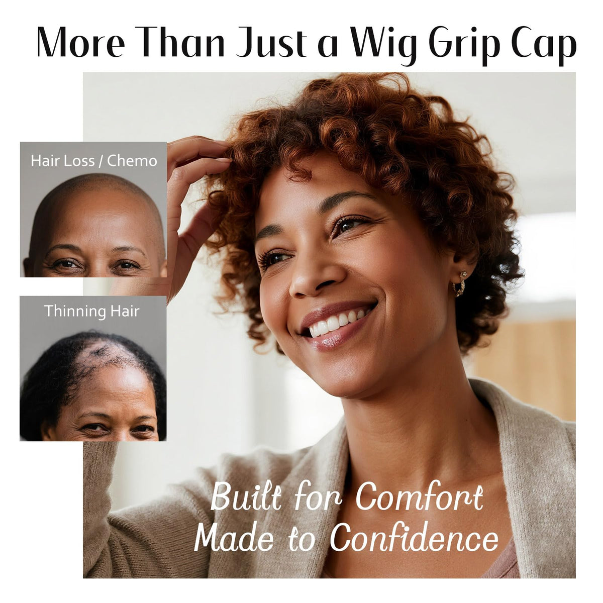 Dreamlover Wig Grip Cap,2-in-1 Wig Cap with Grip Band, Nude, 1 PCS