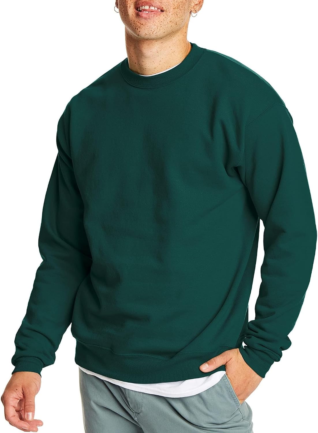 Hanes Men's Sweatshirt, EcoSmart Fleece Crewneck Sweatshirt, Big & Tall Available, 1 or 2-Pack