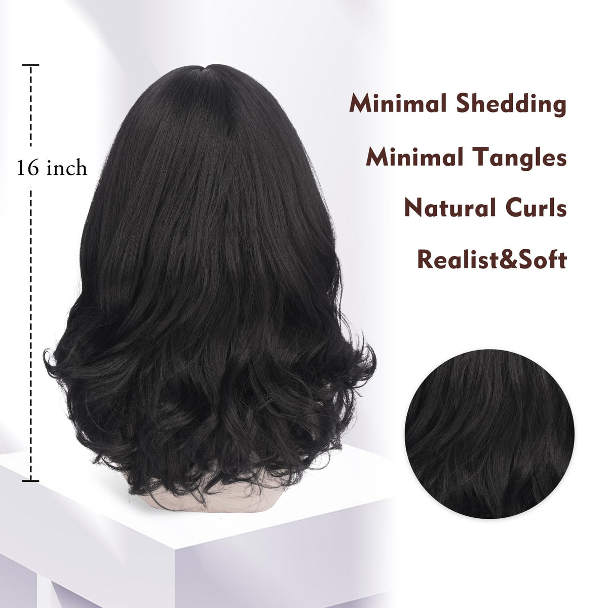 Burgundy Wig with Bangs 16 Inch Ombre Wig for Women