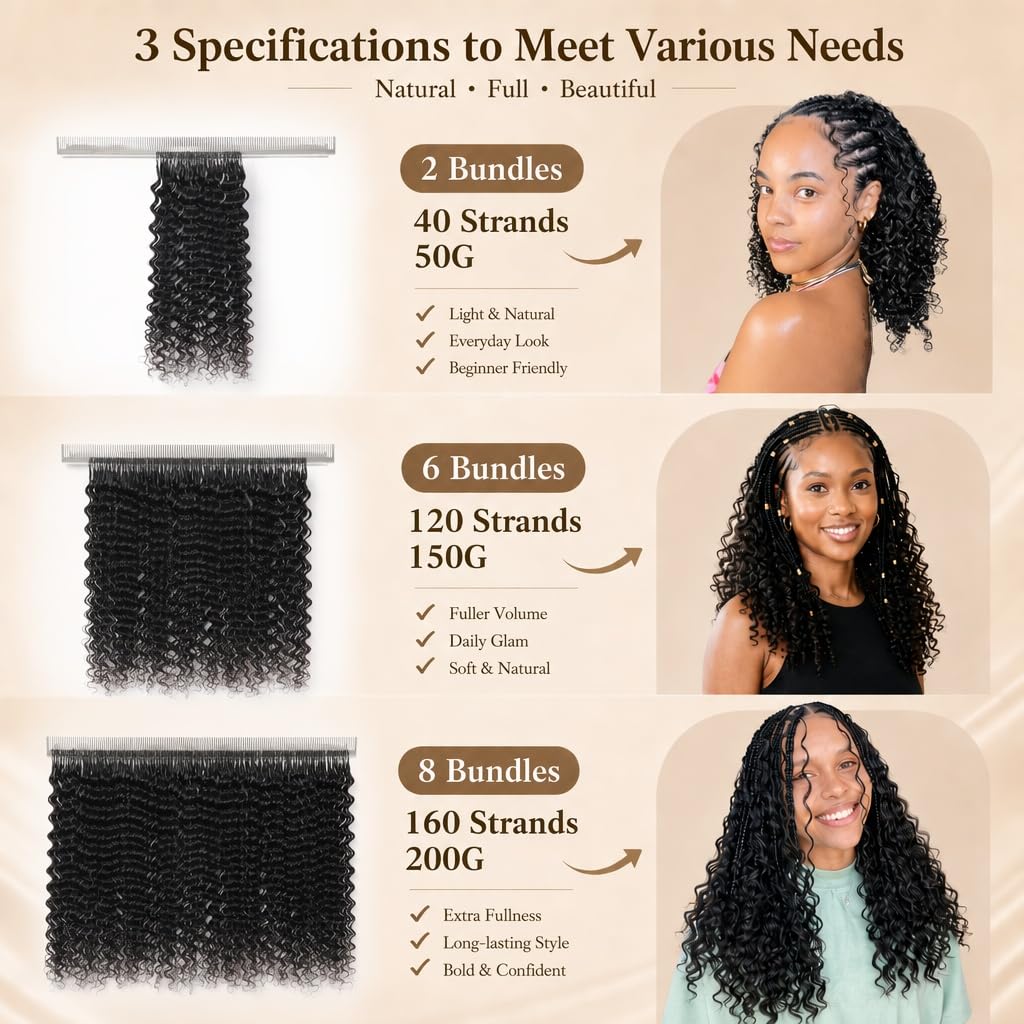 Crochet Human Hair for Black Women, Miracle Deep Wave Mini Knots Feather Crochet Human Hair Extensions 18 Inch 150g 120 Strands, Pre-Separated Invisible Knotless Remy Bundles Natural Black
