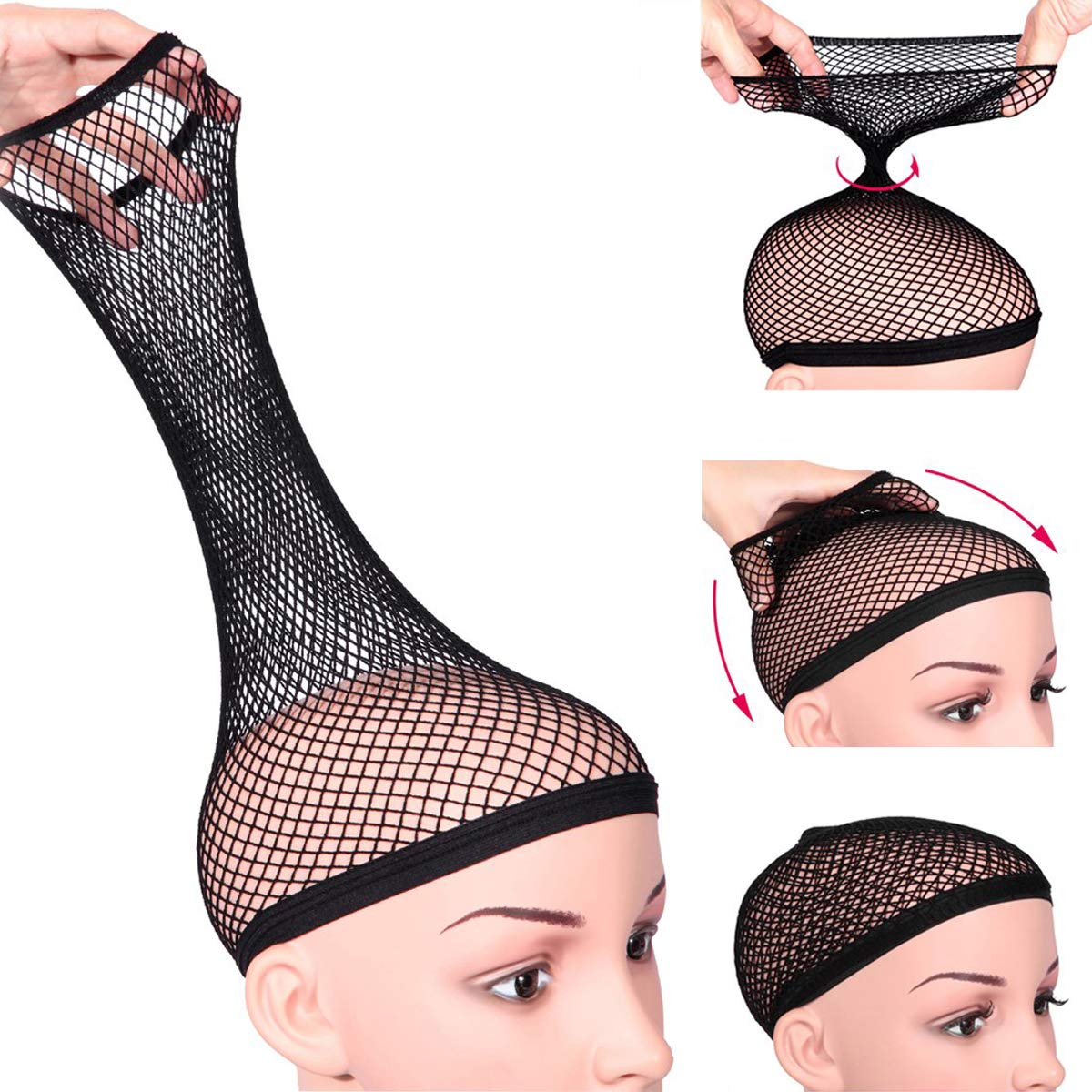 Dreamlover Wig Cap for Long Hair, No Braiding, Natural Nude, 2 Pieces