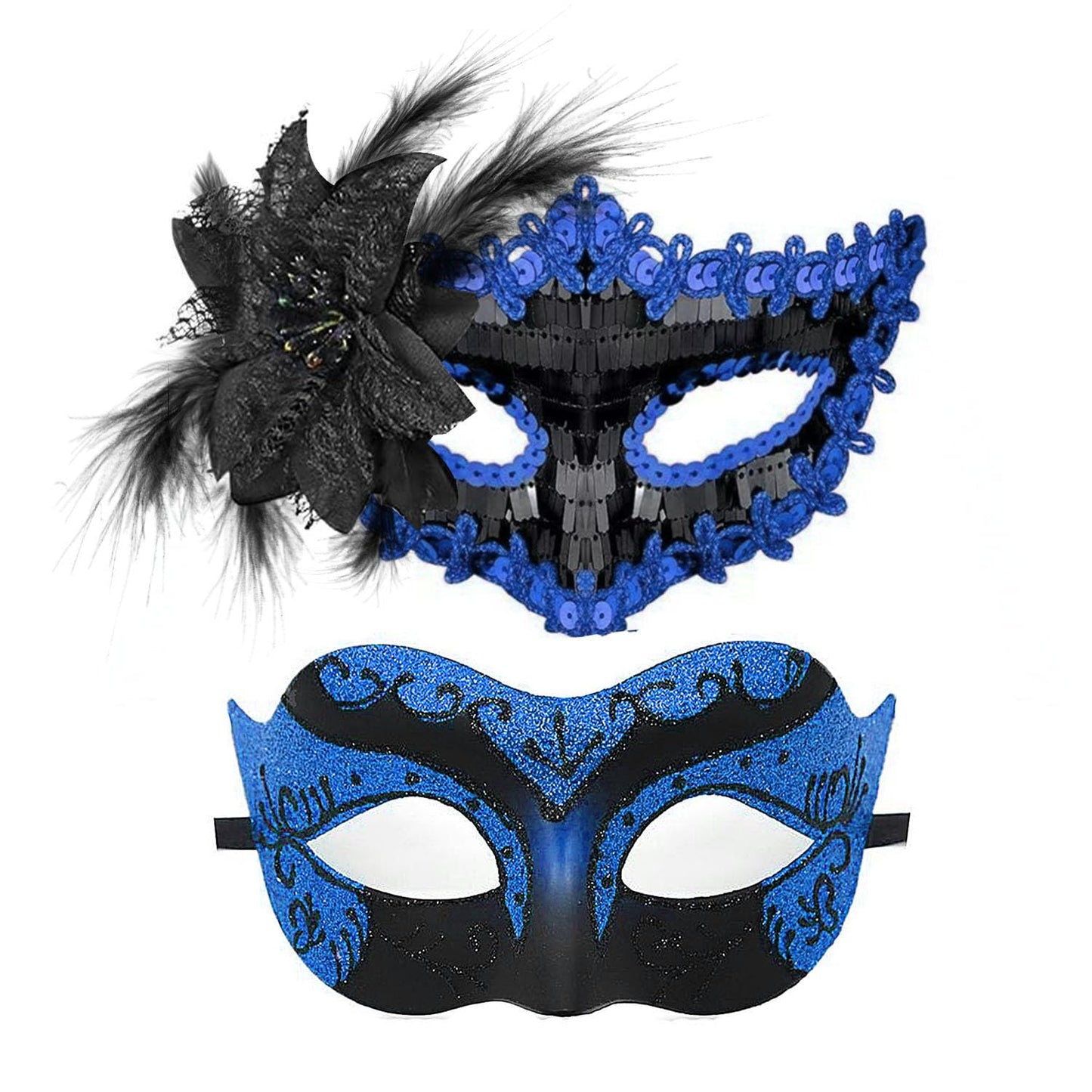 Couple Masquerade Masks for Women Men Venetian Masks for Halloween Carnival Costume Party Prom Ball