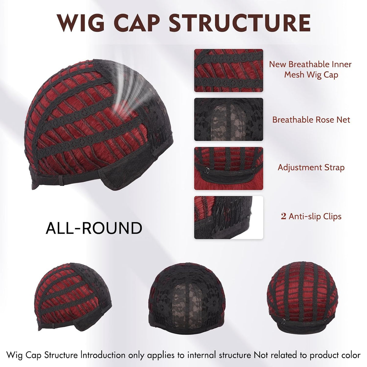 Burgundy Wig with Bangs 16 Inch Ombre Wig for Women