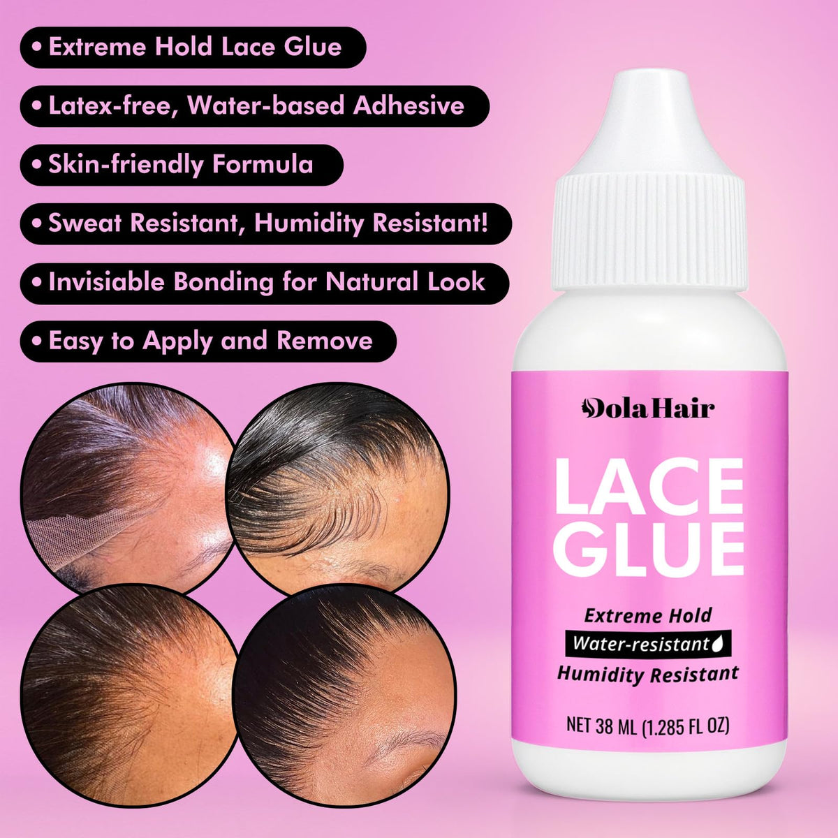 Dolahair Lace Glue Remover for Lace Wigs, Tape-in Extensions Remover, Double-Sided Extension Tape Remover