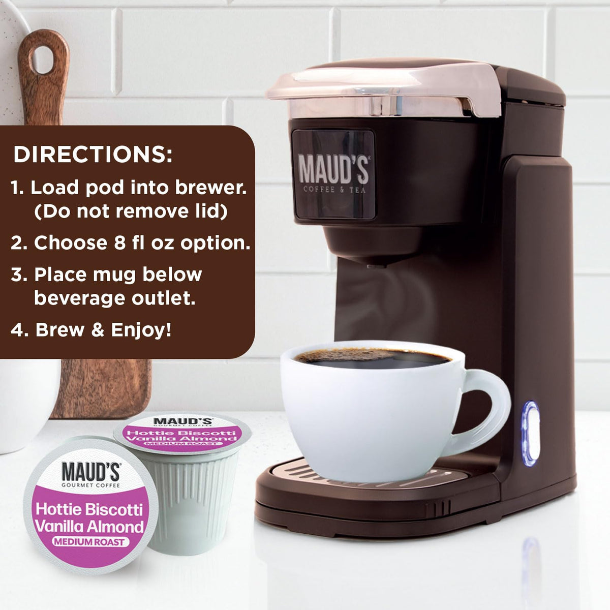 Maud's Cherry Flavored Medium Roast Coffee Pods, 18ct
