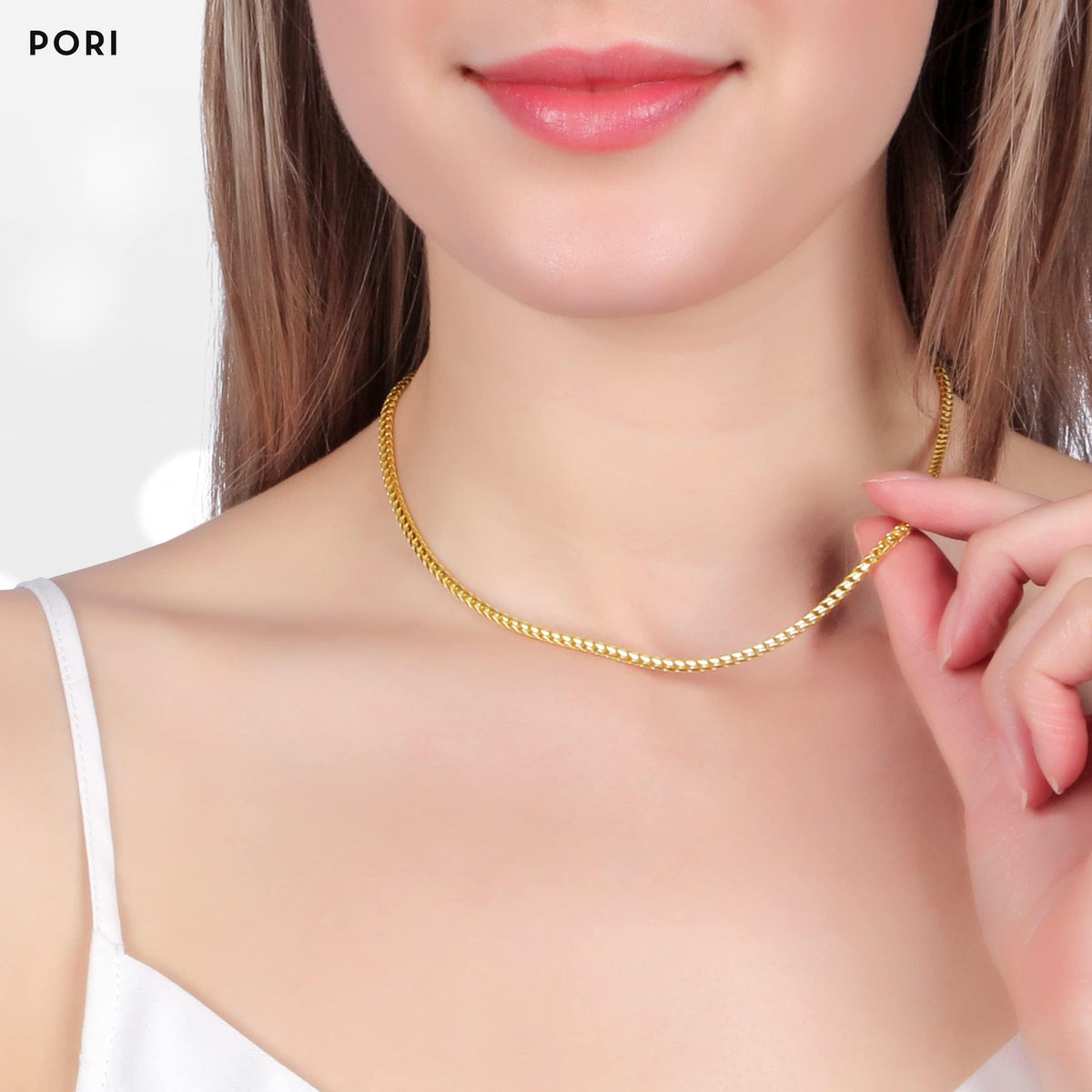 PORI JEWELERS Sterling Silver Italian 2.5MM Solid Franco Square Box Link Chain Necklace